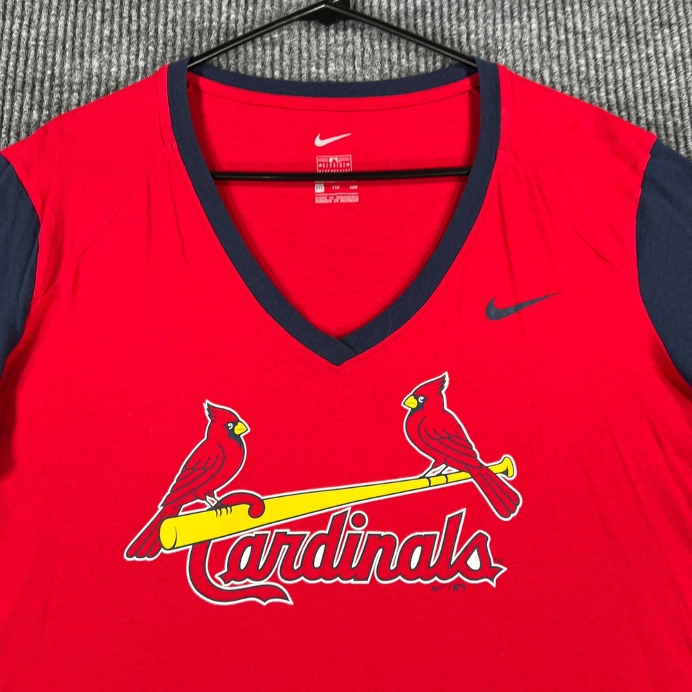 St. Louis Cardinals Shirt Womens 2XL XXL Nike Red Short Sleeve MLB Baseball - Picture 4 of 10